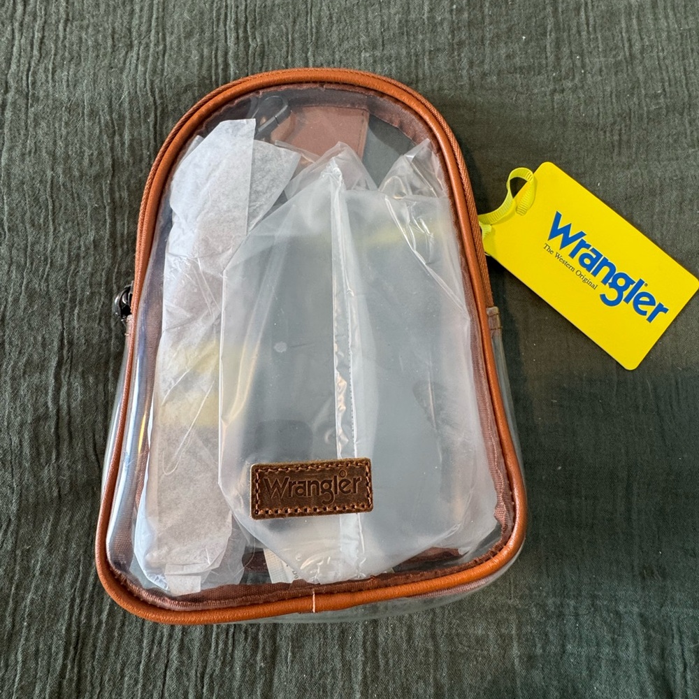 Wrangler Transparent Backpack with Brown Accents